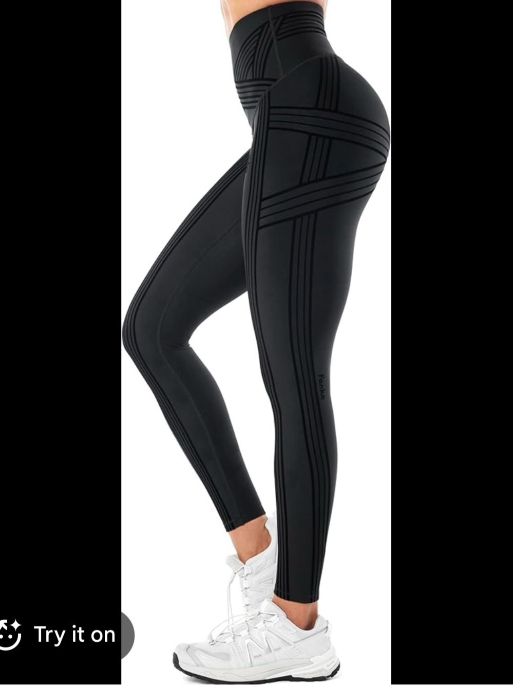 Fanka powerband resistance leggings size L black compression athletic